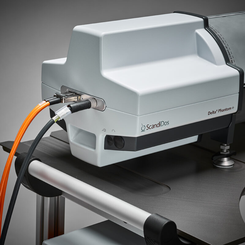 Close up of Delta4 Phantom+ MR on trolley