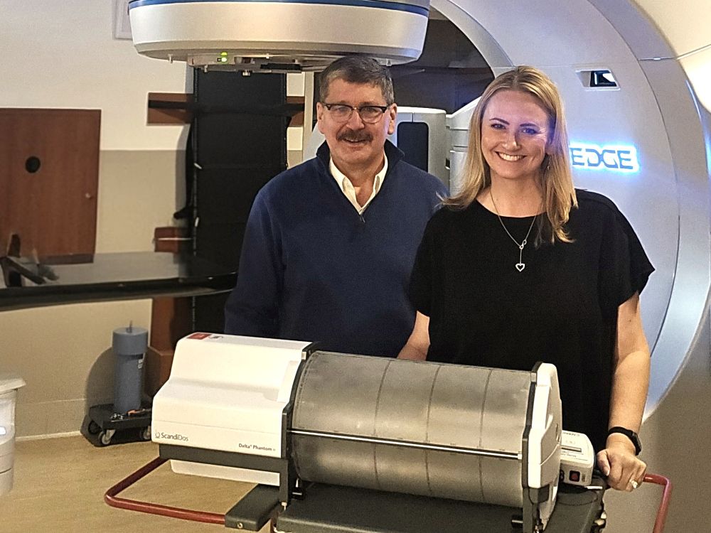 Delta4 Phantom+ setup for Varian Edge patient QA at Guthrie Hospital