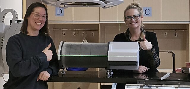 Delta4 Phantom+ on the couch of an Elekta